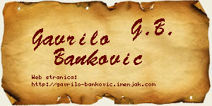 Gavrilo Banković vizit kartica